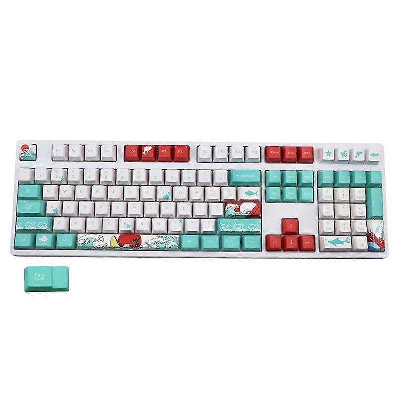 5 Sides Dye-Sublimation 109 Keys OEM PBT Keycaps Full Set Mechanical Keyboard Keycaps Ukiyo-e Sea Keycaps