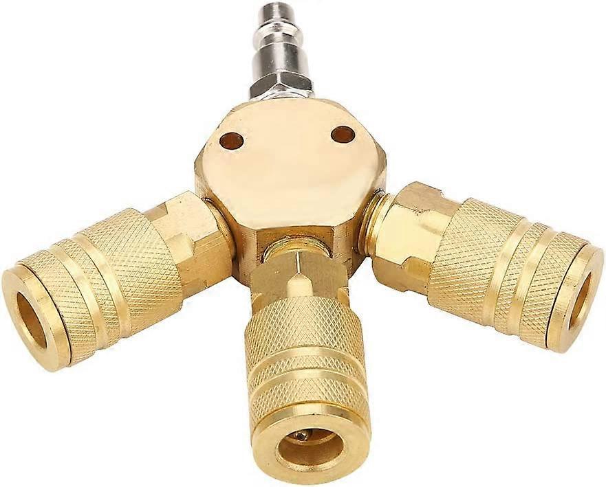 Pneumatic Quick Coupler, Three-Way T-Shape T-Shape Tee Joint, Compressed Air Pneumatic Quick Coupler Coupler for Pipes and Threaded Tube Pipes
