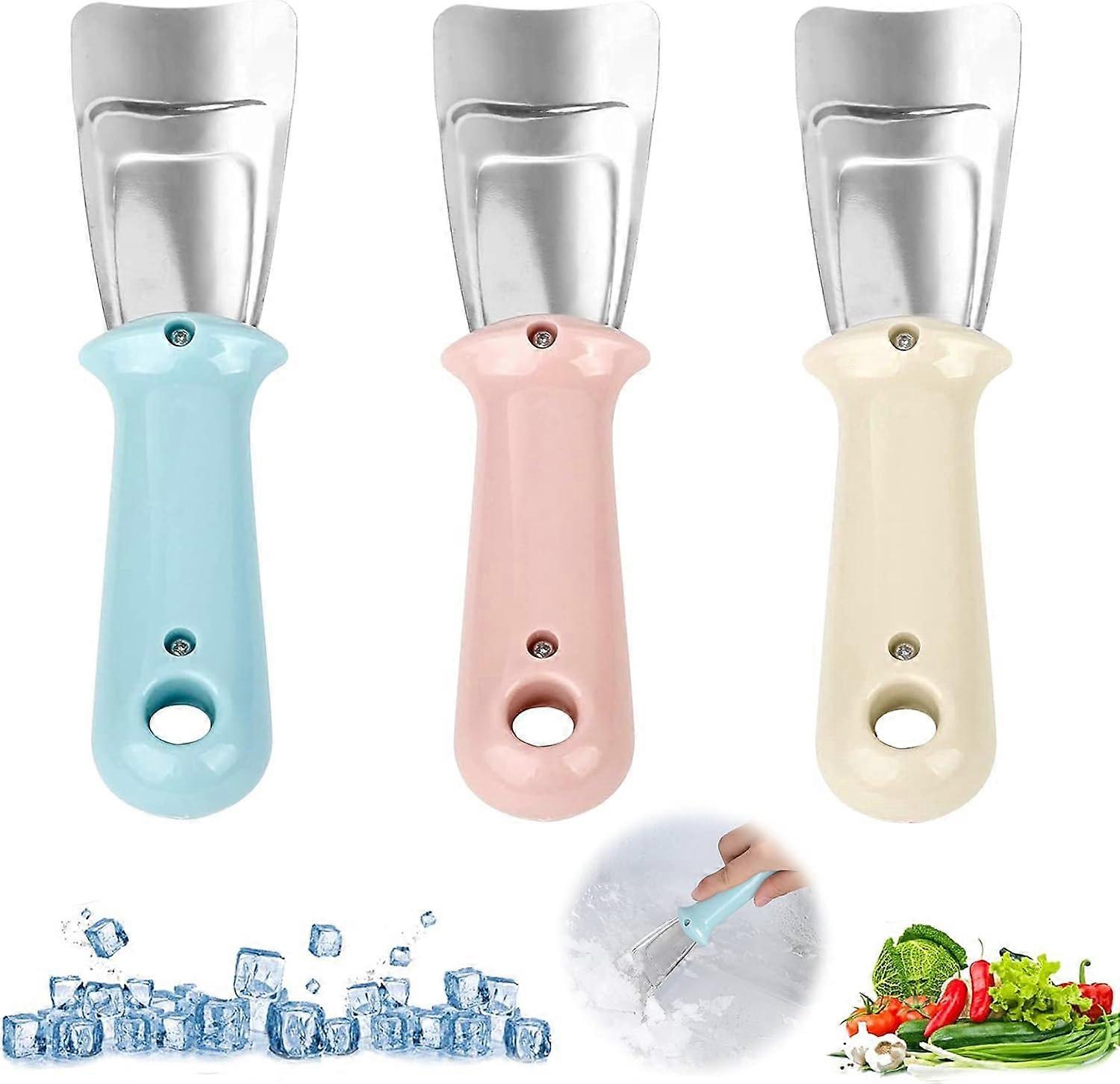 2025 جديد 3 قطع ثلاجة مكشطة الثلج ثلاجة مجارف الثلج ثلاجة مزيل الصقيع الفريزر مجرفة الثلج