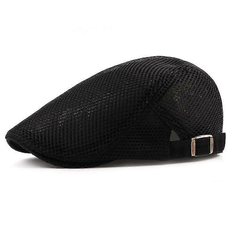 Men Plain Driving Flat Cabbie Newsboy Cap Casual Mesh Adjustable Berets Hat