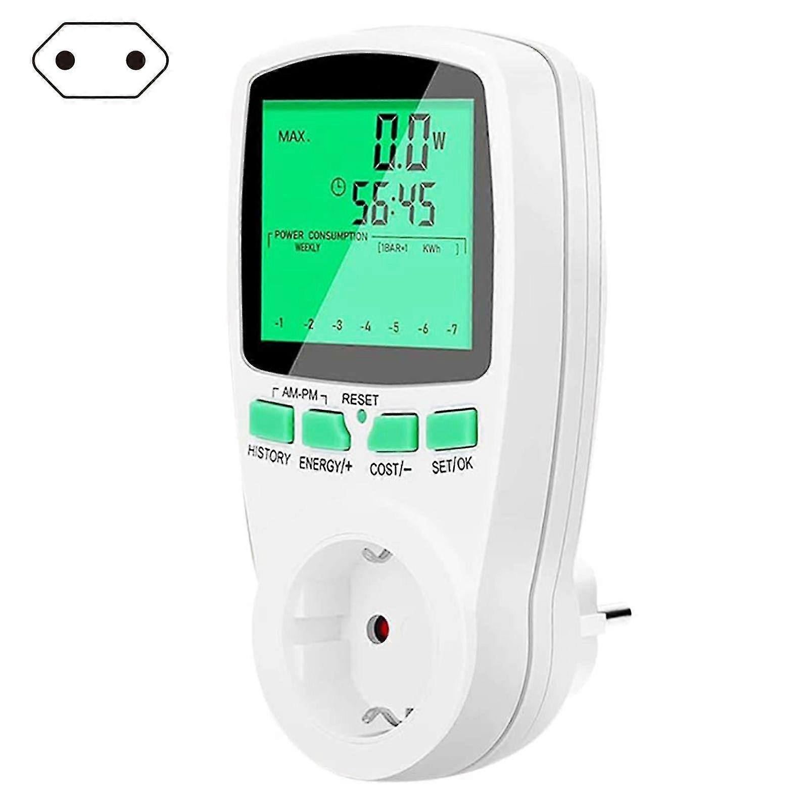 Electricity Meter For Socket With Charts Long Lasting Abs Design Measure Different Parameters