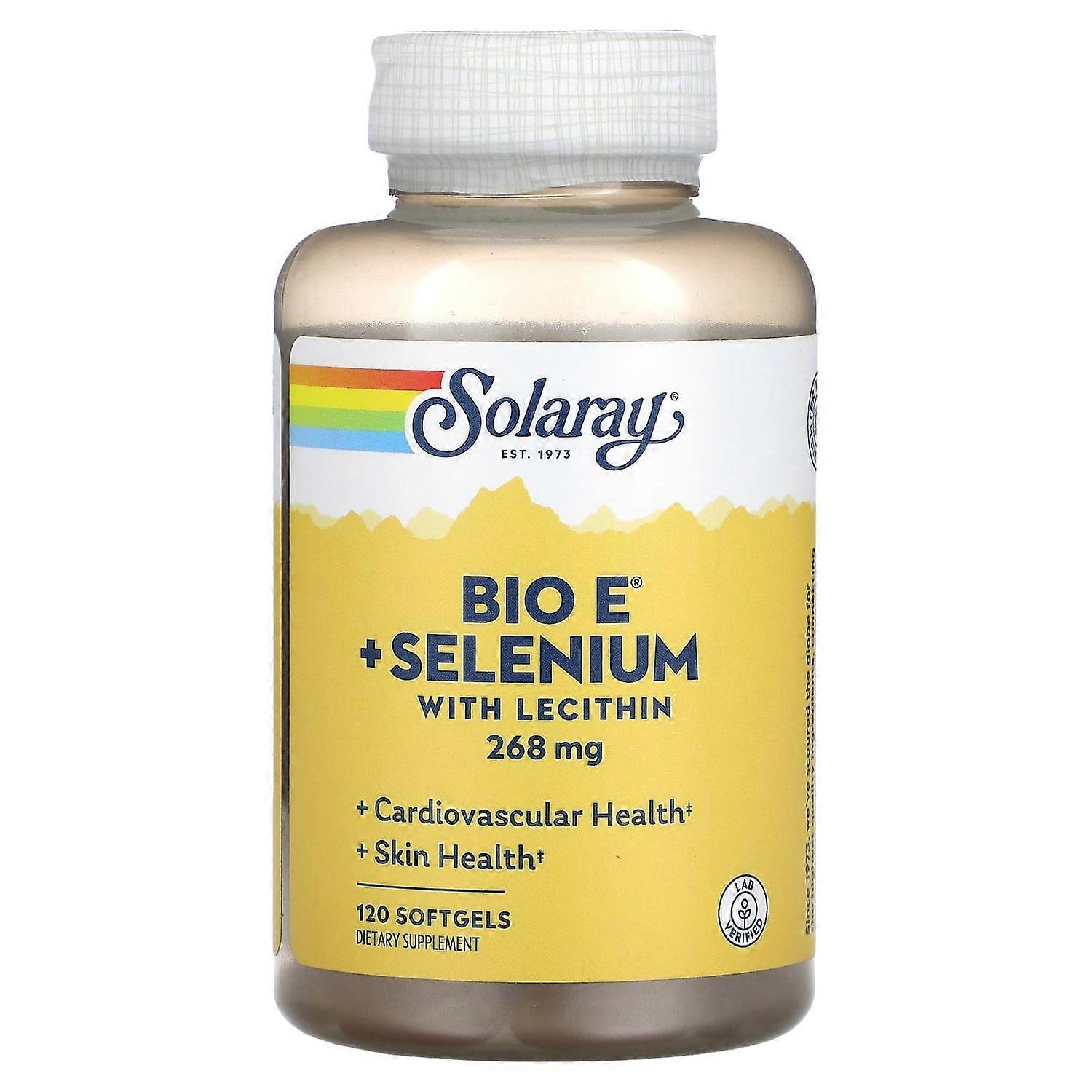 Solaray, Bio E + Selenium with Lecithin, 268 mg, 120 Softgels (134 mg per Softgel)