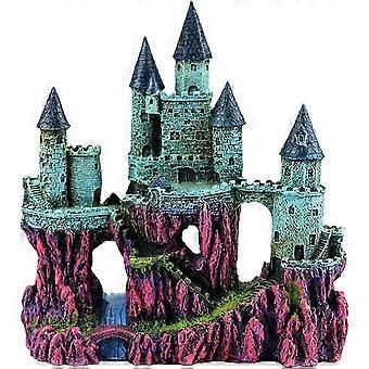 Aquarium Ornament Castle Hideout Aquarium Decorations Large Fish Tank Decorations Resin Handicrafts, Simulation Resin Castle Fish Tank Landscaping Orn