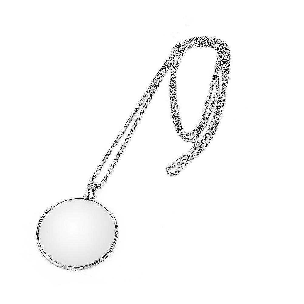 5.5 x 1.75 Glass Lens Necklace Magnifier w /36 Gold Chain *US FREE SHIPPING* e