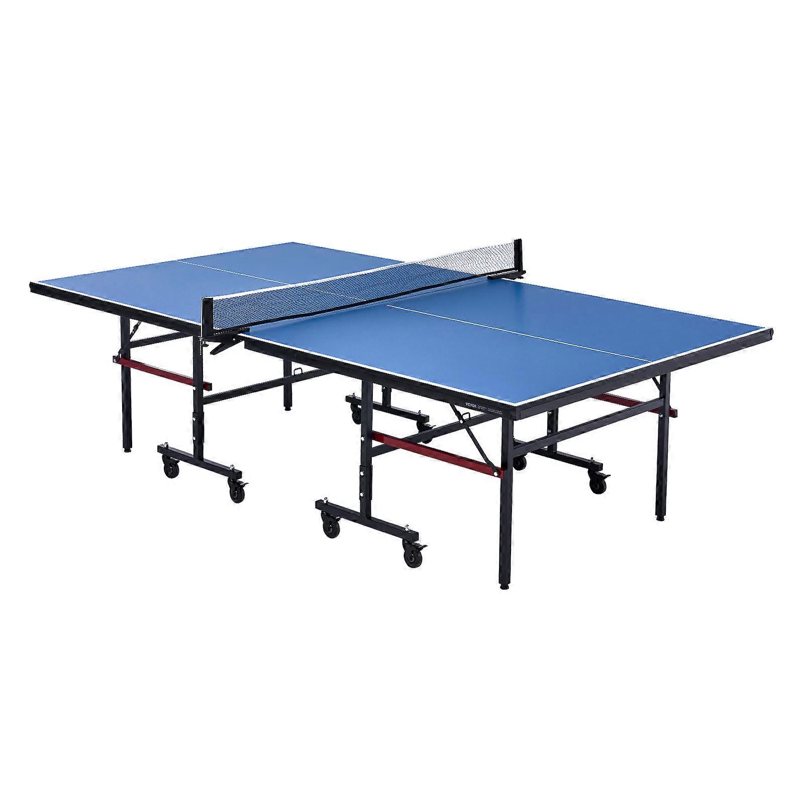Ping Pong Table, Professional Table Tennis Game, Indoor MDF Portable, Foldable with Quick Clamp Net and Lockable Wheel, 18mm Tabletops