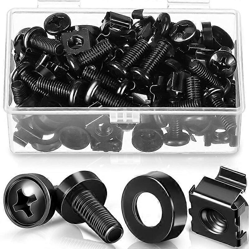 50 Pack M6 X 16 Mm Rack Mount Cage Nuts Screws And Washers Stainless Steel Server Rack Screws Square Insert Nuts