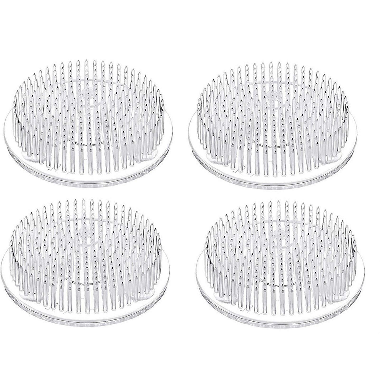 Transparent Round Pin Flower Frog Easily Use Reliable Flower Holder for Home Plant Decoration DIY Craft