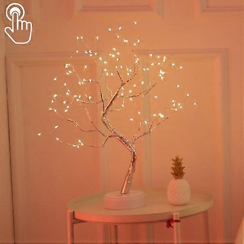 108 LEDs Copper Wire Tree Table Lamp Creative Decoration Touch Control Night Light
