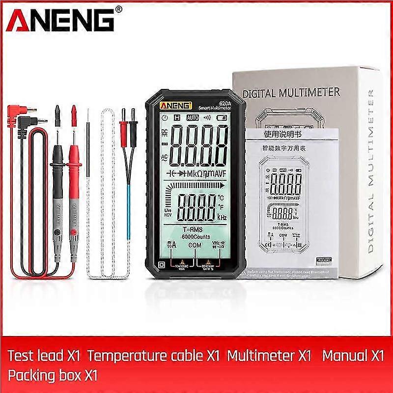 Aneng Digital Multimeter 620a Transistor Testers 6000 Counts True Rms Auto Electrical Capacitance Meter Temp Resistance Measure