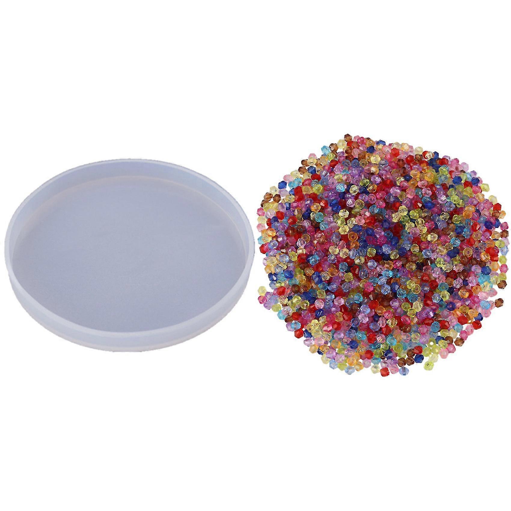 2000 Mixed Bicone Acrylic Tiny Spacers Beads 4x4mm