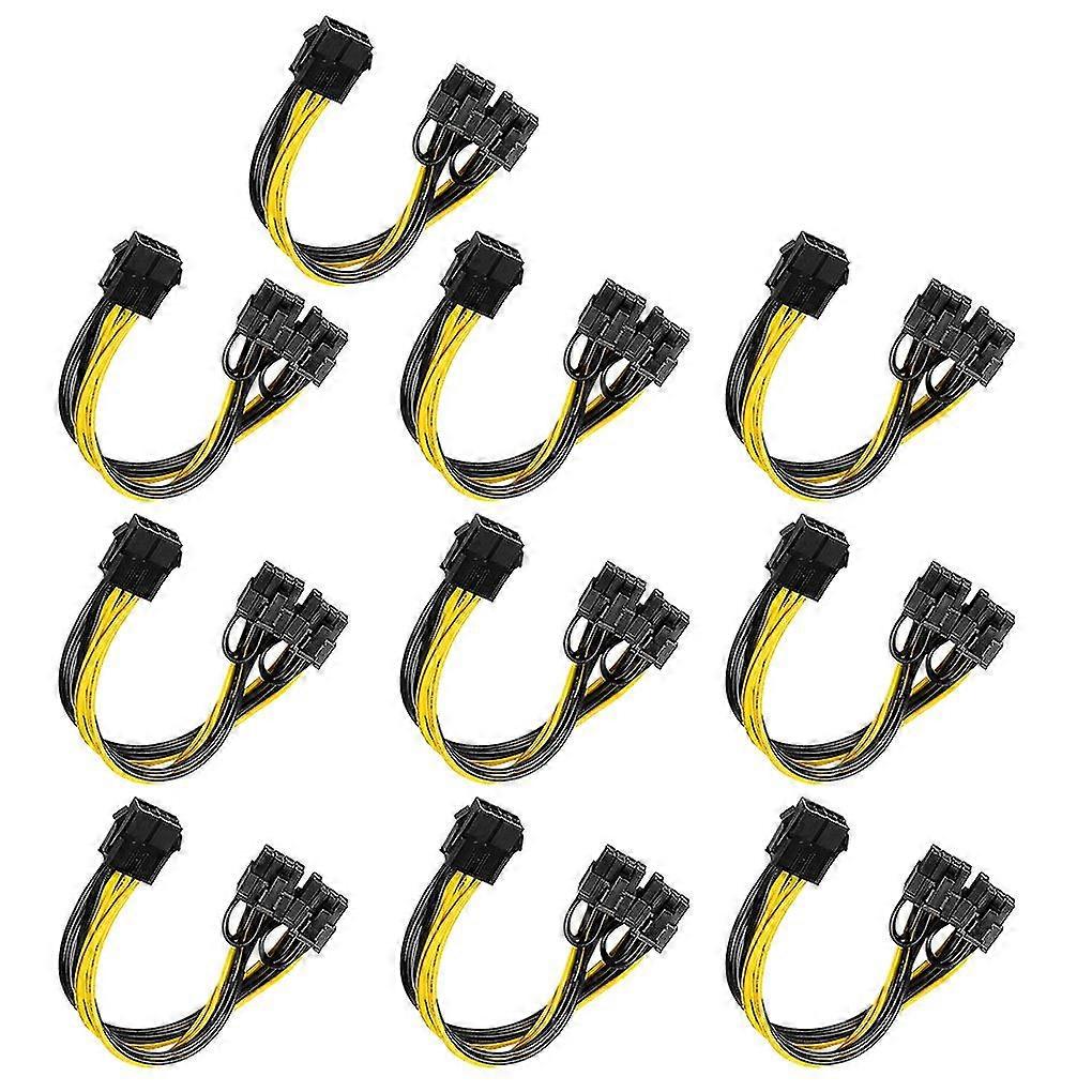 10pcs Power Cables To Dual Splitters Gpu Cpu