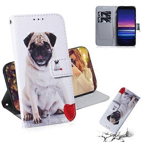 For Sony Xperia 20 Coloured Drawing Pattern Horizontal Flip PU Leather Case