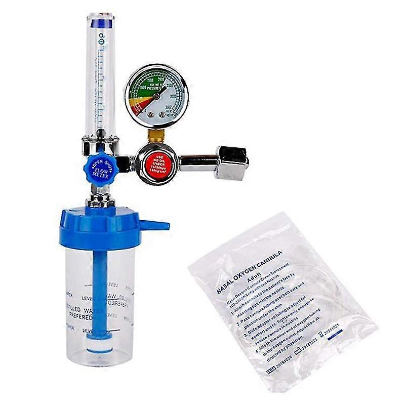 Oxygen Pressure Regulator Inhalator Gauge Pressure Reducing Valve G5/8 Inch Flow Meter Absorber Buo