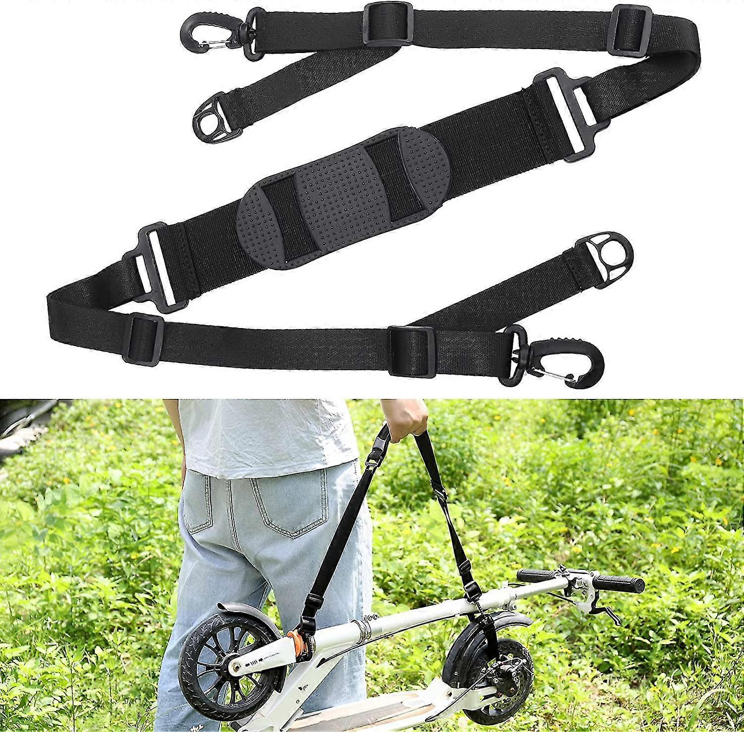 Black Adjustable Electric Scooter Carrying Strap, Durable Portable Universal