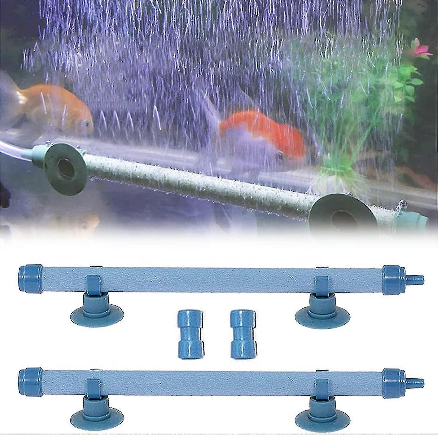 2 Pieces Air Bubbles Aeration Tube, Bubble Stone Pump Accessories, Oxygen Pump Diffuser Accessories For Aquarium Pumps And Hydroponics 10 Inches Blue