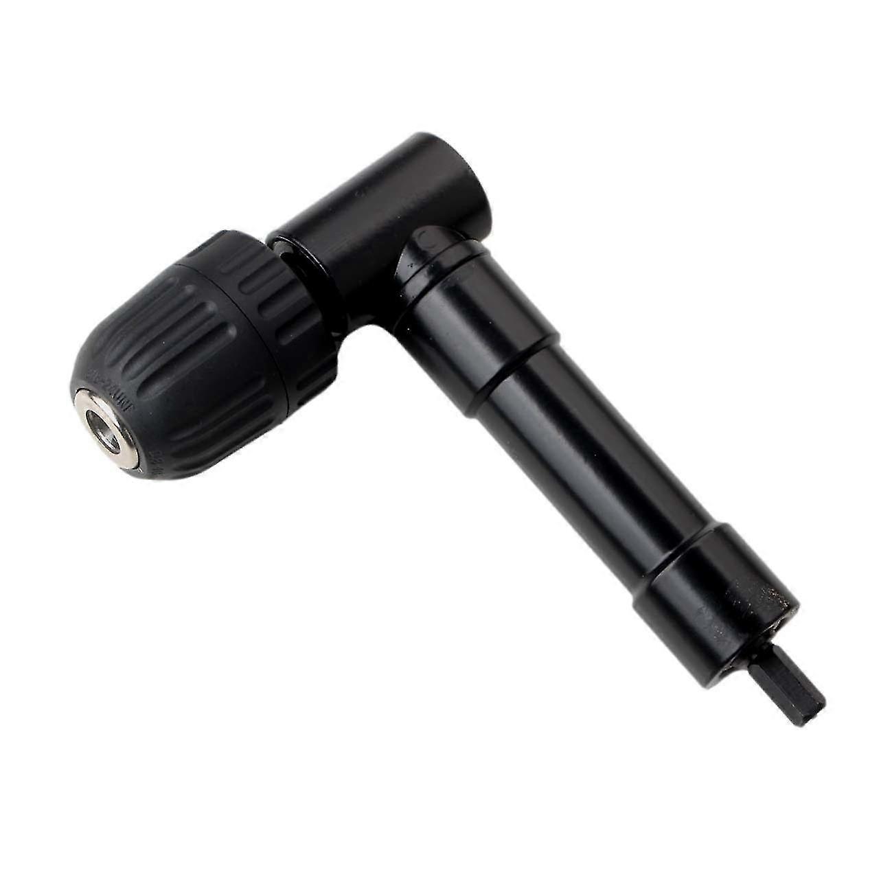 Right Angle Drill Extended Self-tightening Chuck Angle Drill Adapter For Tight Corner Workspace(1pcs, Black)