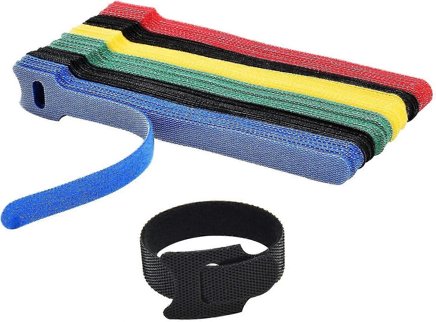 60pcs Fastening Cable Ties Reusable, Premium 6-inch Adjustable Cord Ties, Microfiber Cloth Cable, Reusable (assorted Colors)