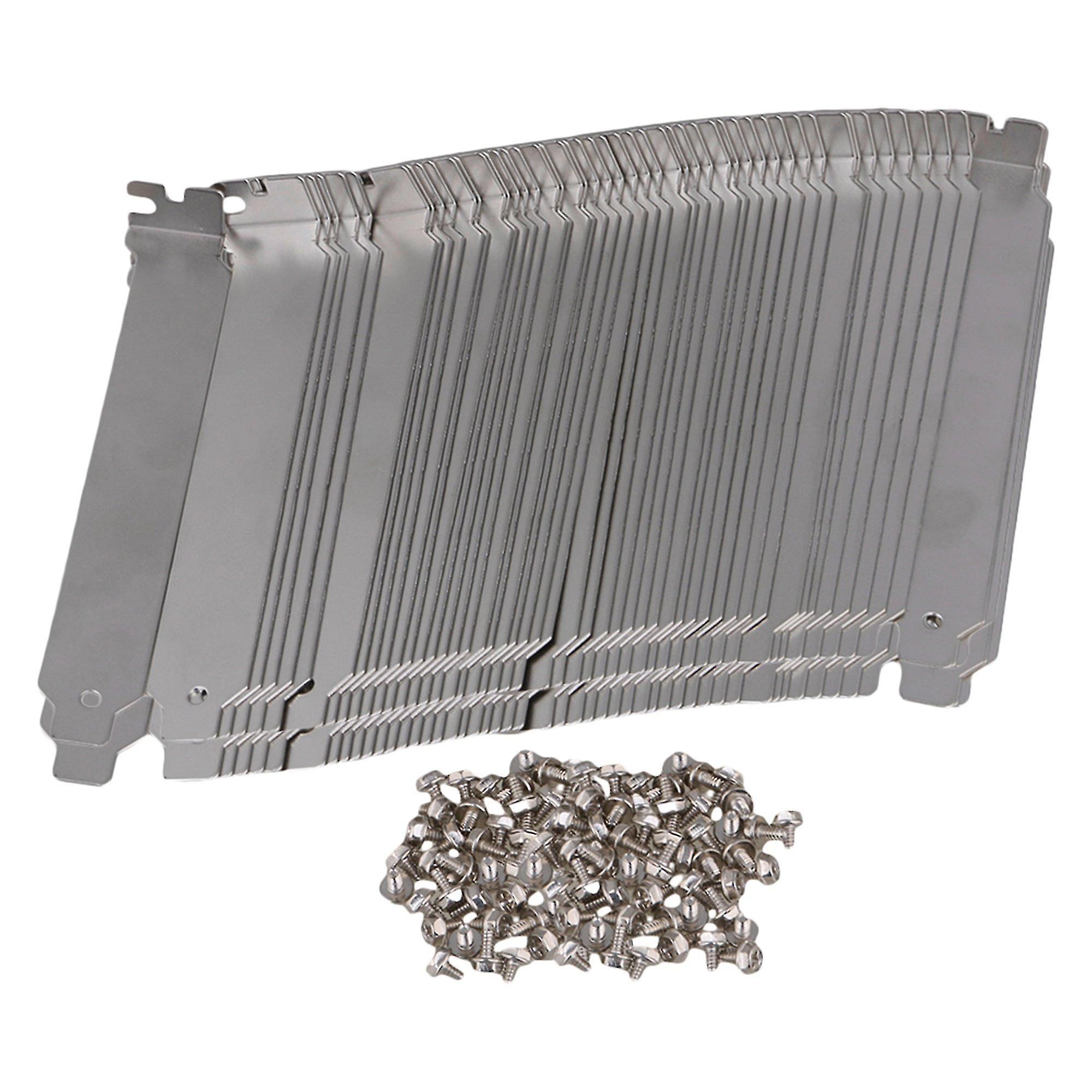 Desktop Computer Server Cases 100 Pcs Stainless Steel Pci Computer Case Slot Covers With Screws For Desktop