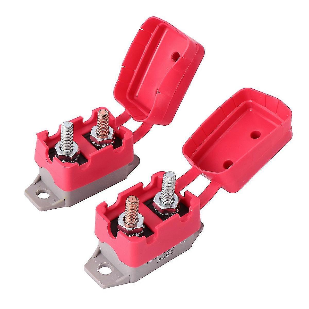 2pcs 50a 12v/24v Automatic Reset Circuit Breaker Fuse Stud Bolt Type With Cover