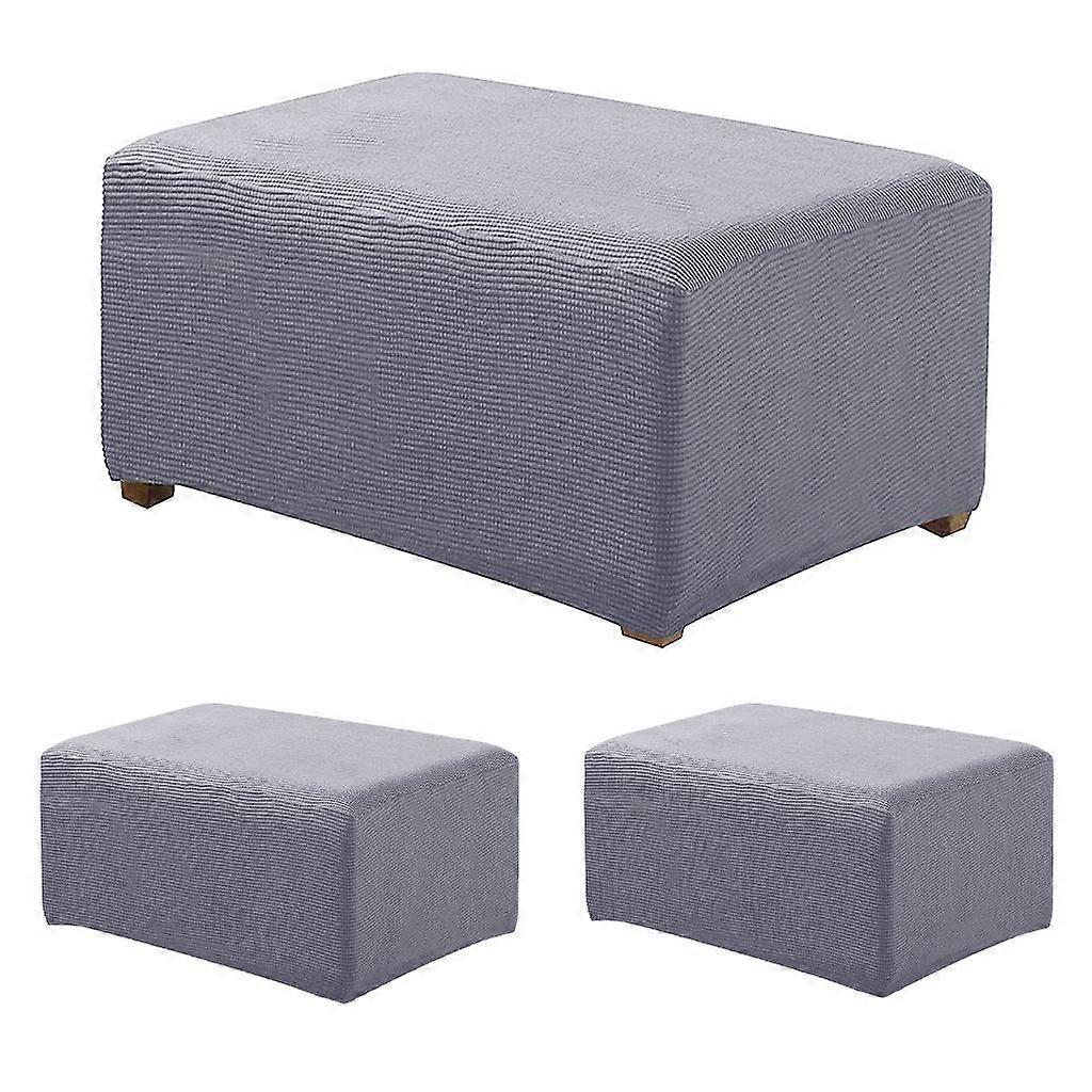 2xStretch Otomano Funda Puf Reposapiés Taburete Funda Protector A Gris