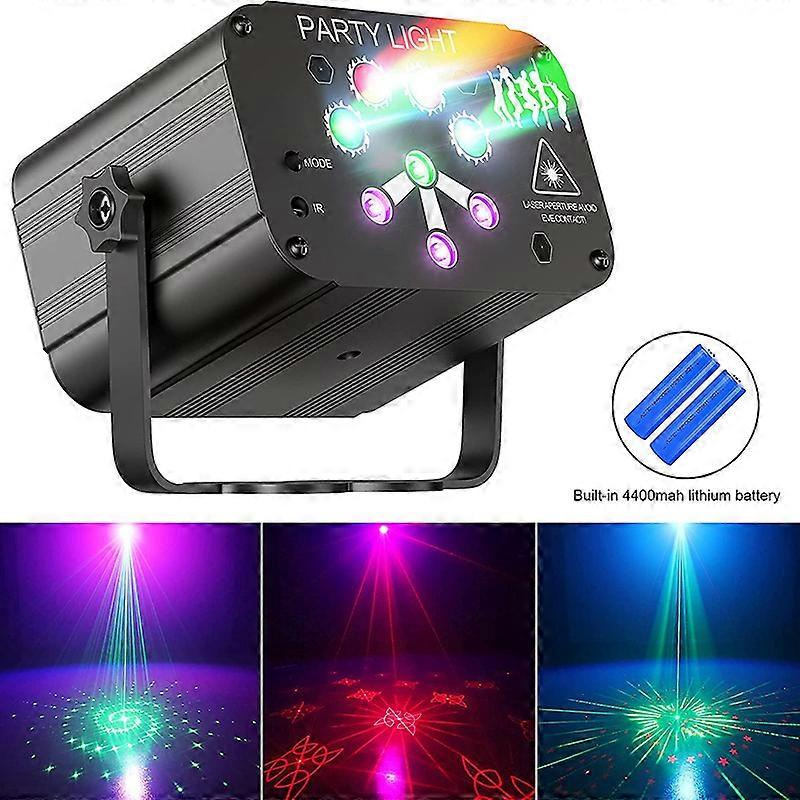Mini Party Light 128 Patterns Stage Laser Projector Light Sound & Remote Control Disco Lights for
