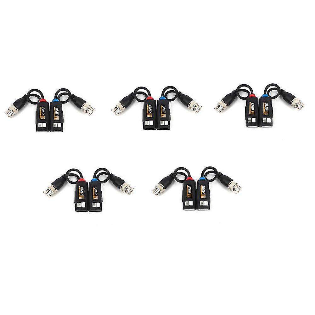 5 Pairs 8MP BNC Video Balun Connector Transmission Twisted Pair Transmitter Cctv Cable Support HD 8