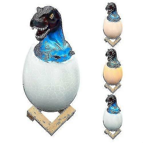 led night light 3d printed sensor triceratops egg bedside lamp