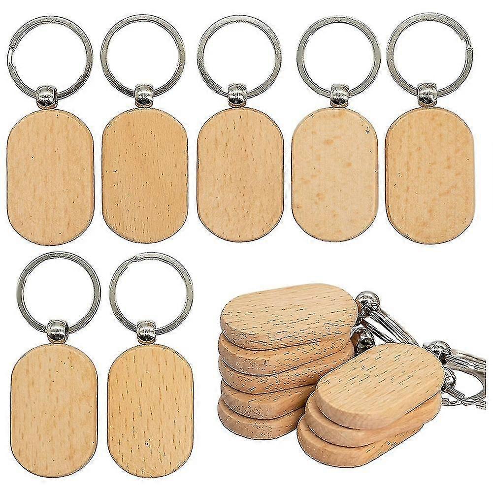blank wooden key tag diy keychains key wood engraving blanks 20 pack