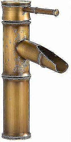 Retro Brass Basin Faucet, Bathroom Faucet For Wash Basins, Retro Single Handle Basin Faucet, Retro Waterfall Bamboo Pattern