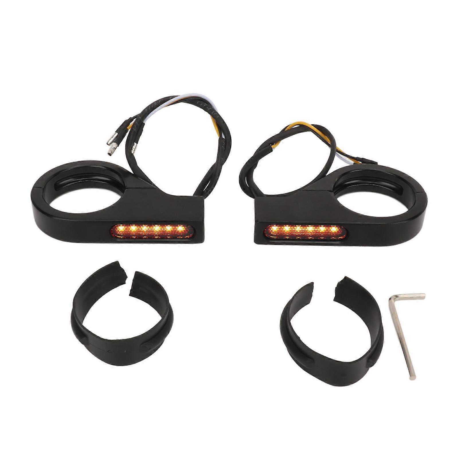 Front Fork LED Turn Signal Light High Brightness Stability Fork Clamp Indicators Lights for 41MM Fork Shell