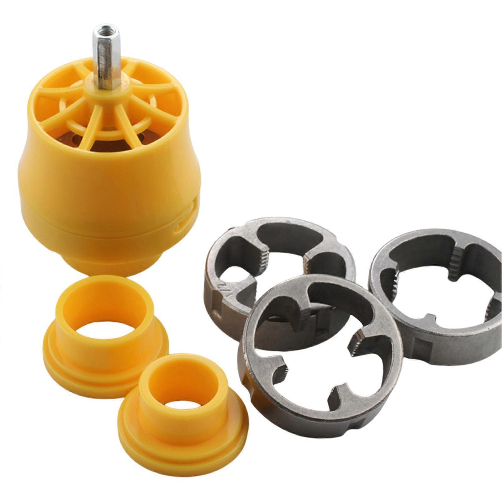 Electric Drill Compatible PVC Pipe Threader Kit with 1/2 Inch 3/4 Inch 1 Inch Dies Pipe Threader Plumbing Tool