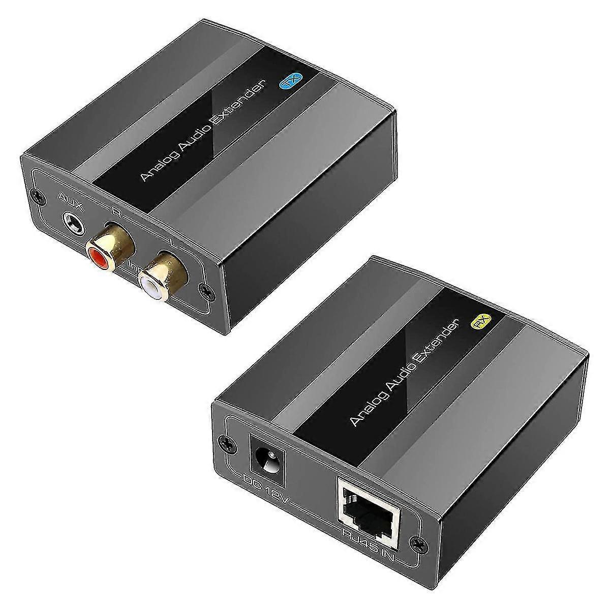 Analog Audio Extender Rca 3.5mm Stereo Over Ethernet Single Cat5e/6/7 Cable Up To 500m Audio Conver