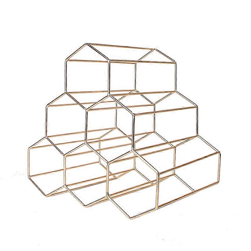 מתלה יין ממתכת זהב עומד בפני עצמו, מתלה יין שולחני, מתלה בקבוקי יין על השיש