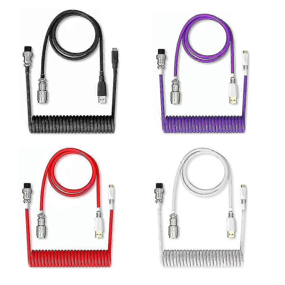 Coiling Mechanical Keyboard Aviation Connector Type-c Usb Keyboard Type C Usb Cable Mechanical Keyboard