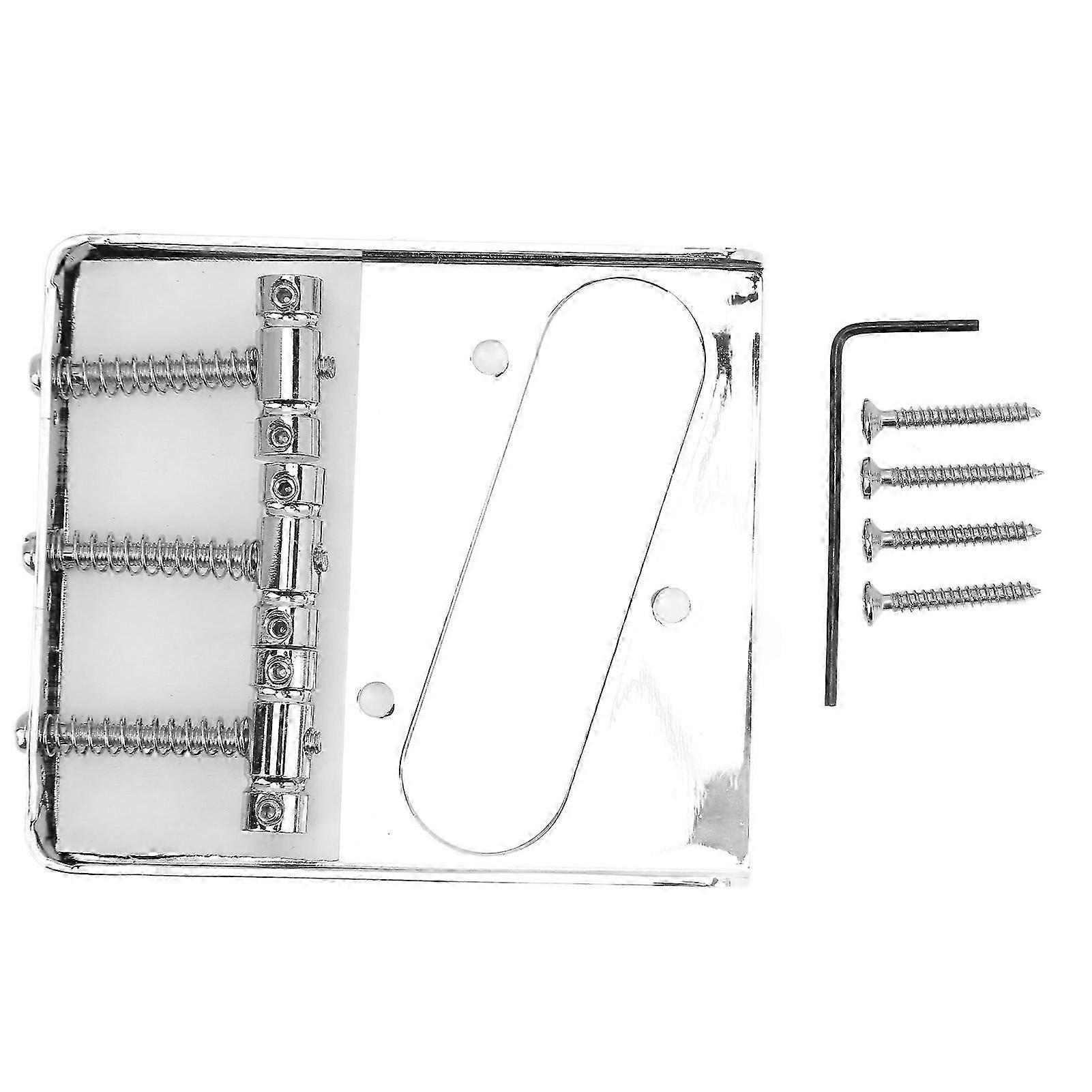 Exquisite Electric Guitar Bridge 3 String Saddle Metal Instrument Accessory Replacement for TLSilver String Saddle