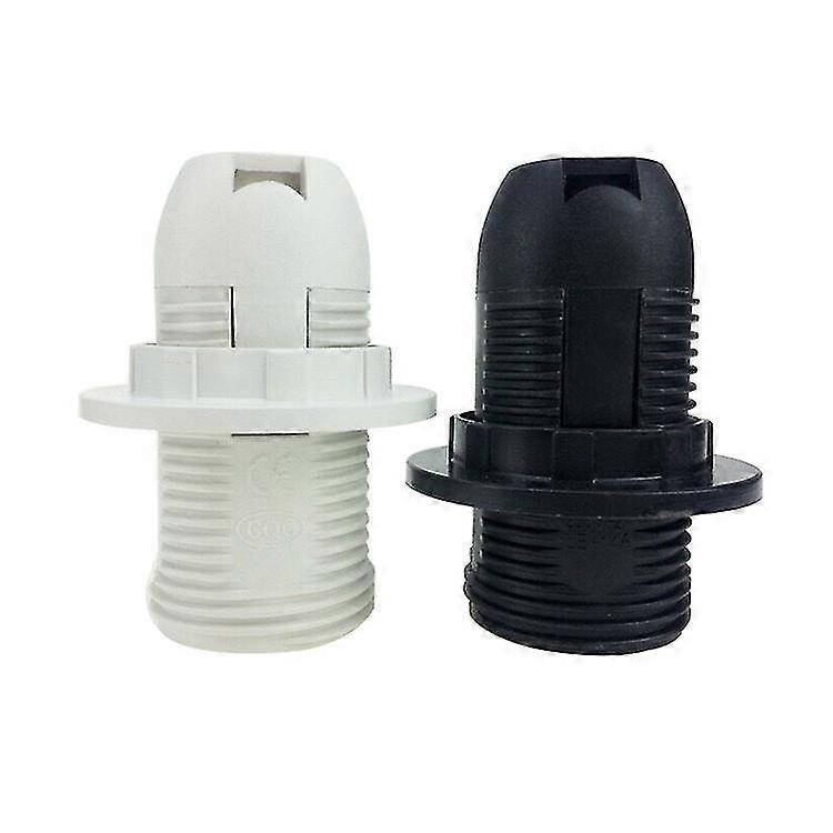 Lamphouder schroef lamphouder plastic shell gloeilamp socket lamphouder hanger socket & vervangende ring (10pcs, zwart + wit)