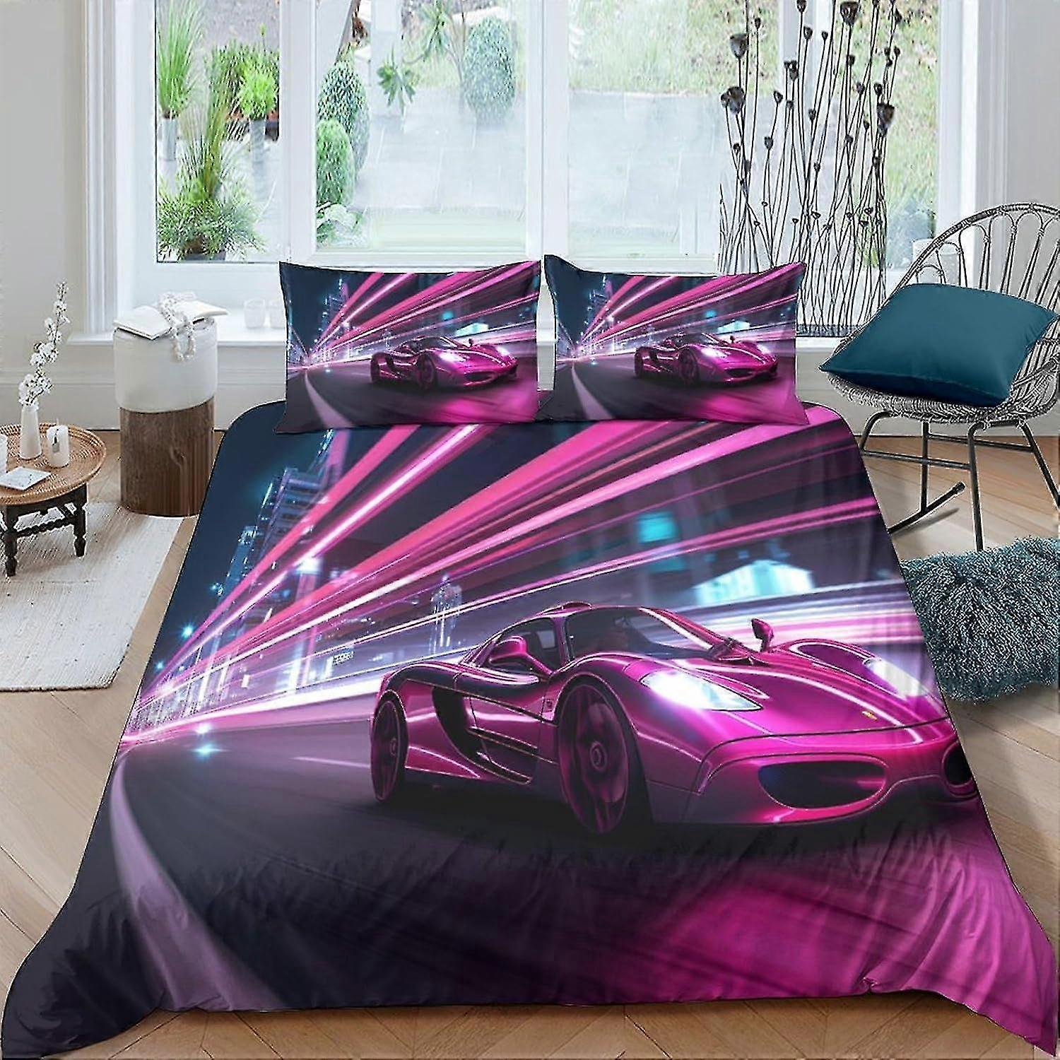 o5870 Lençóis XIYIPAOLL Forza Horizon para Meninos Meninas Capa de Edredom Capa de Colcha Impressão 3D Deslumbrante Capas de Conforto Macias Microfibra com Almofada Ca