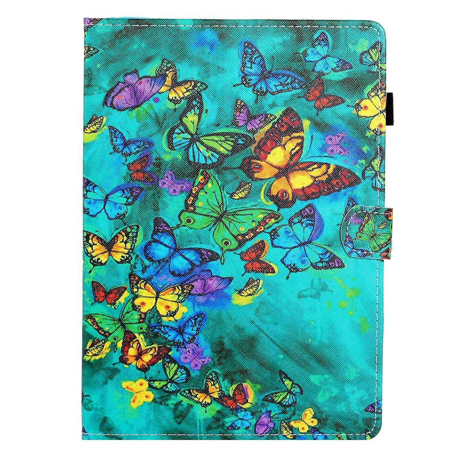 Tablet Case For Lenovo Tab M10 Plus 10.6 3rd Gen 2022 Coloured Drawing Smart Leather Tablet Case(Green Butterfly)