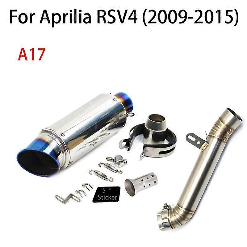 For Aprilia RSV4 2009-2015 Modified Motocross Motorcycle Exhaust Full System Mid Link Connect Pipe Carbon Fiber Muffler