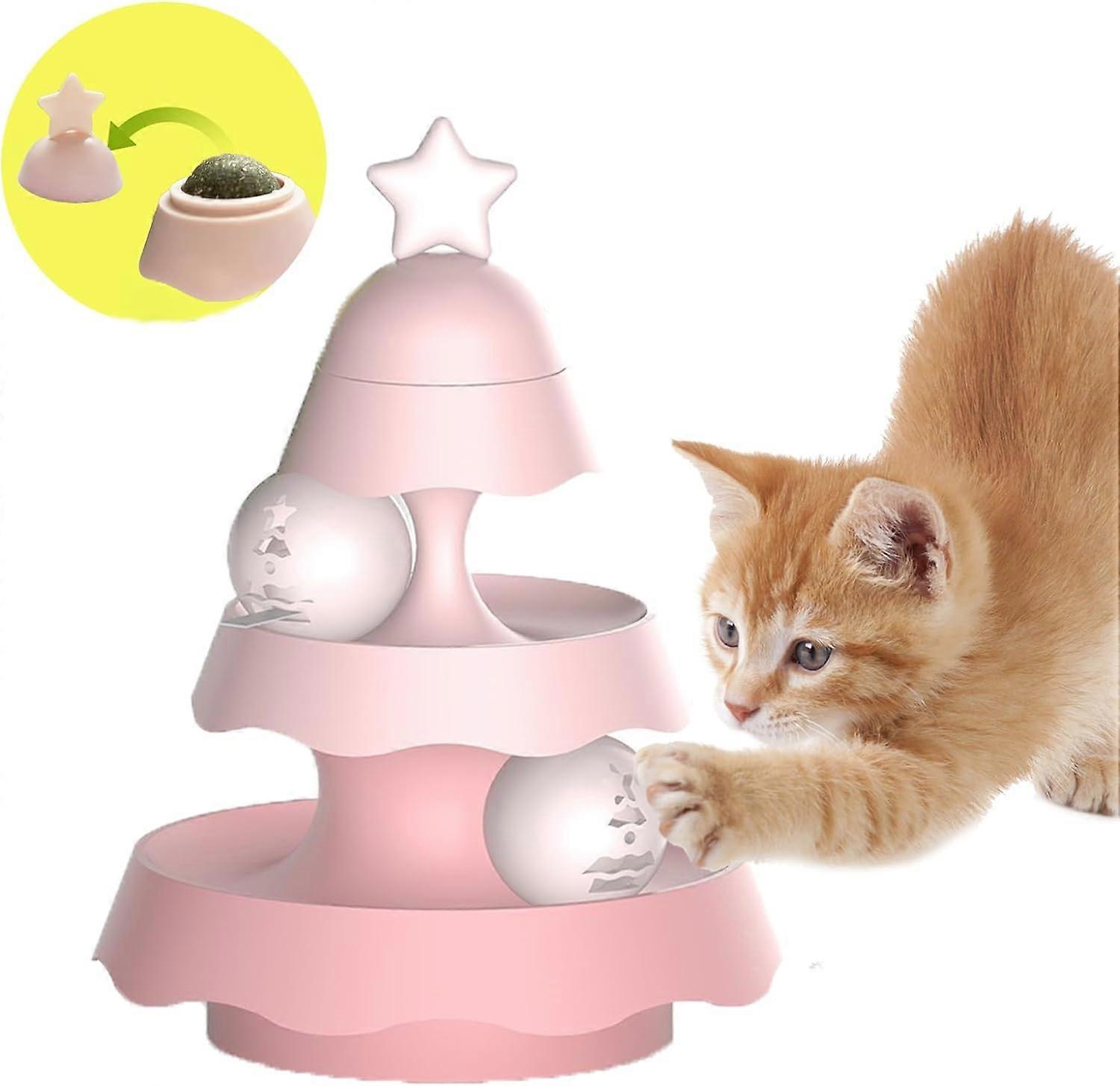 Cat Ball Track Toy,Roller Cat Ball Toys with Catnip Ball,Interactive Cat Toy,Cat Puzzle Toy,Cats Ball Track Toys for Gifts Birthday, Holiday