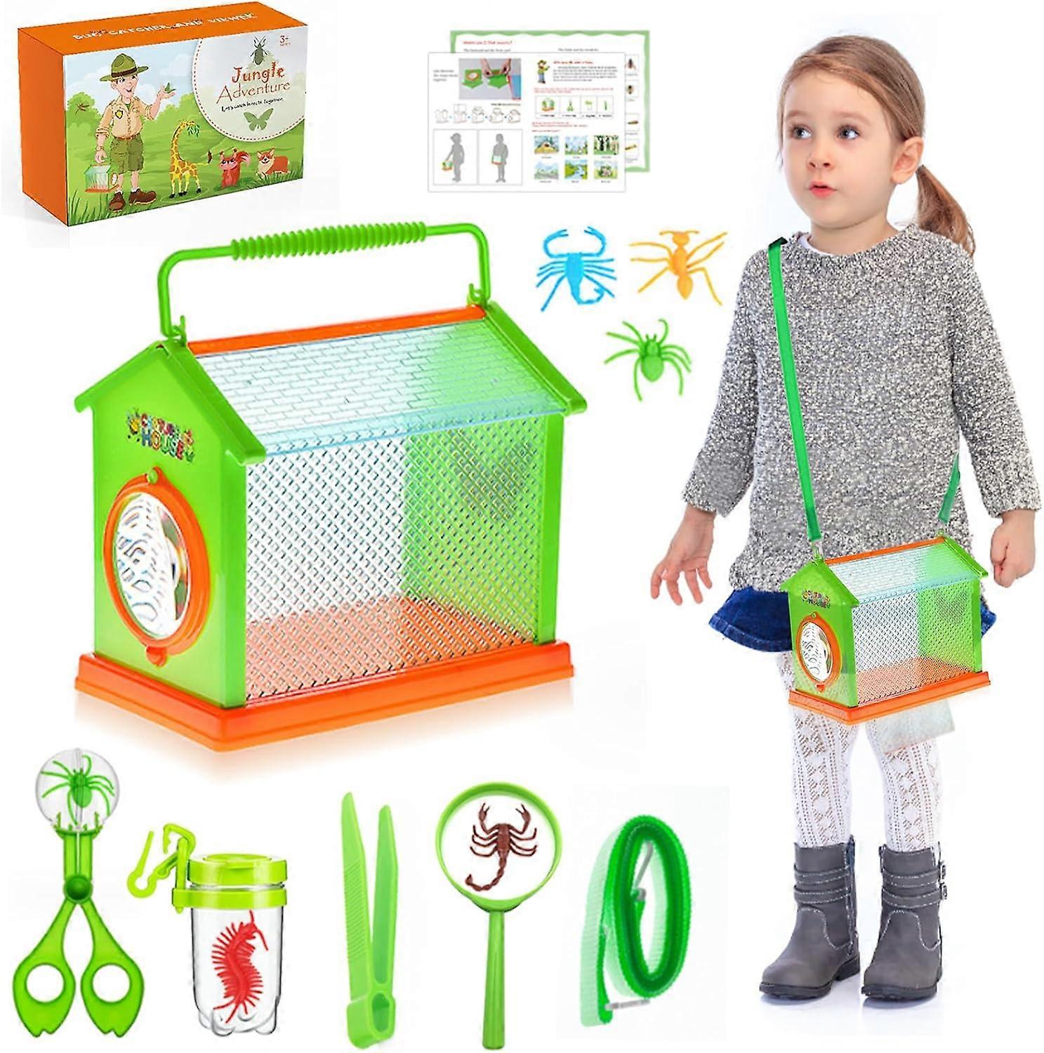 12 Pcs Explorer Set for Children,Outdoor Exploration Toy with Insect Catcher, Cup Magnifier, Nature Exploration and Adventure Gift