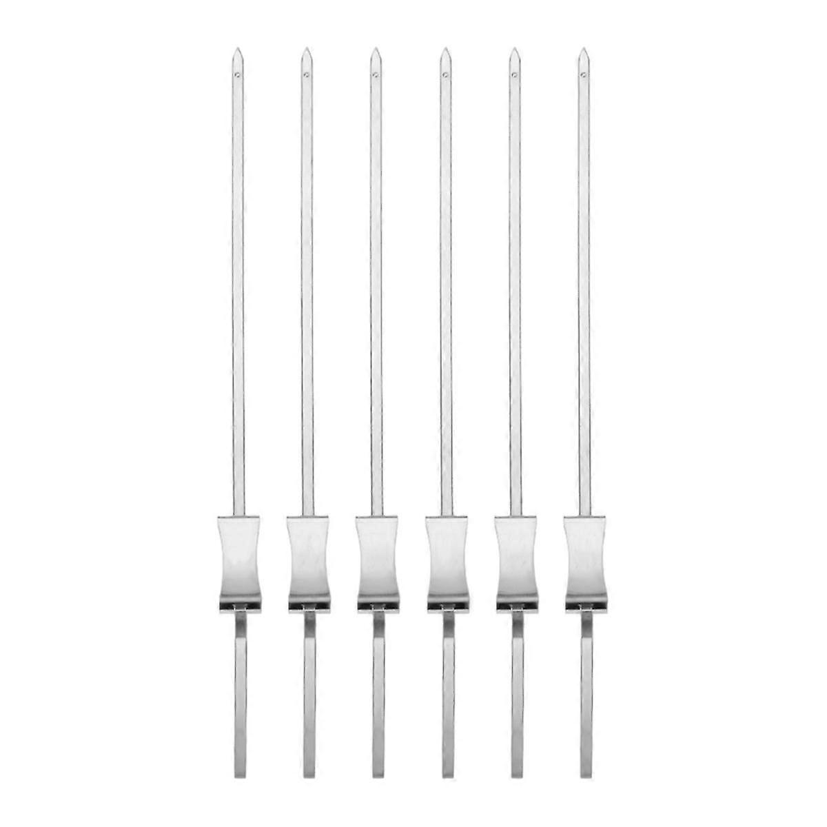 Grill Skewers with Handle,Stainless Steel BBQ Skewer Kabob Skewers for Meat, Chicken, Sausages,A