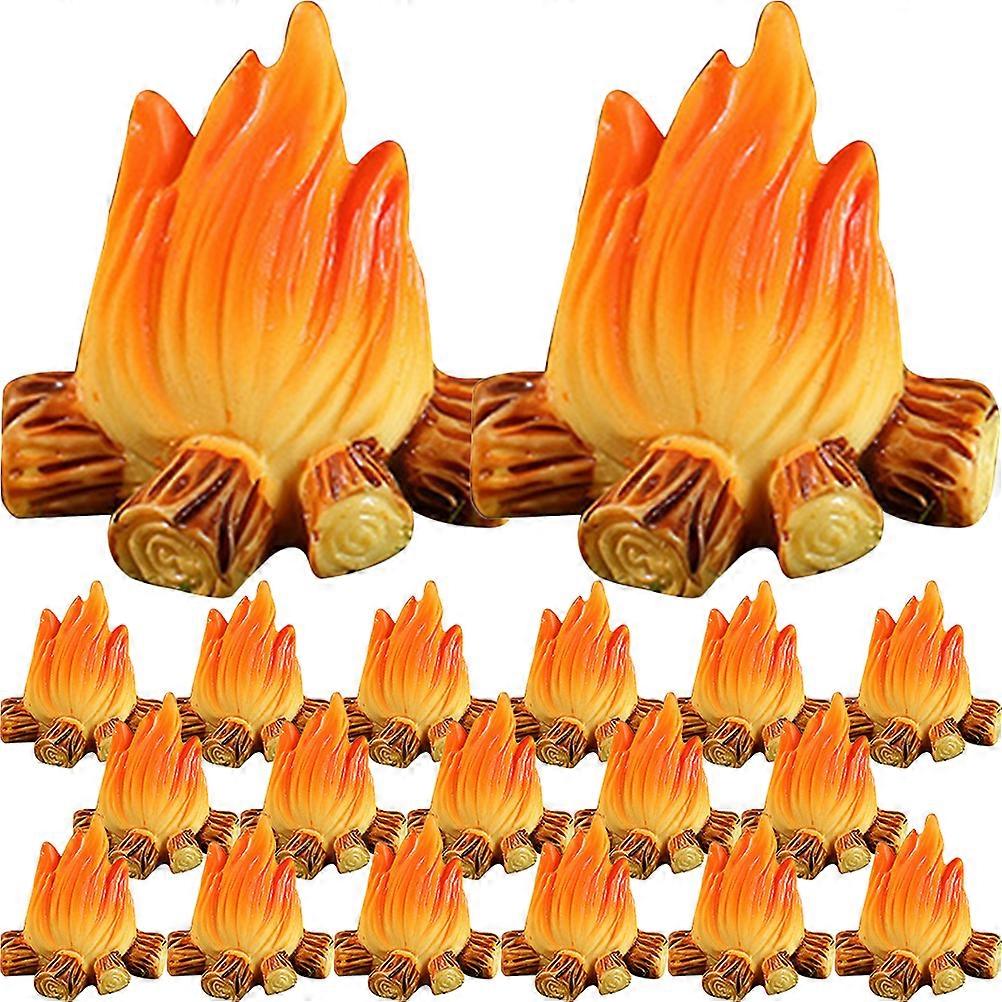 20Pcs Miniature Campfire Model Fire Landscaping Props Miniature Decoration