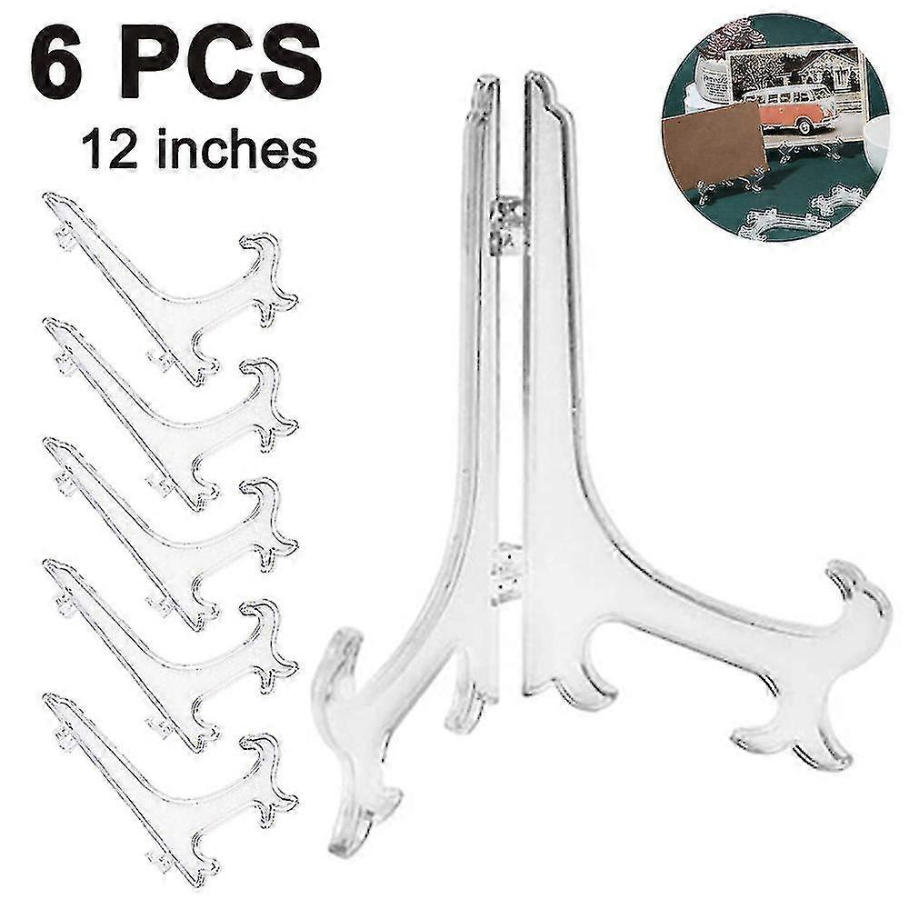 12 « 6pcs Clear Plastic Easels ou Supports de support / plaque à afficher