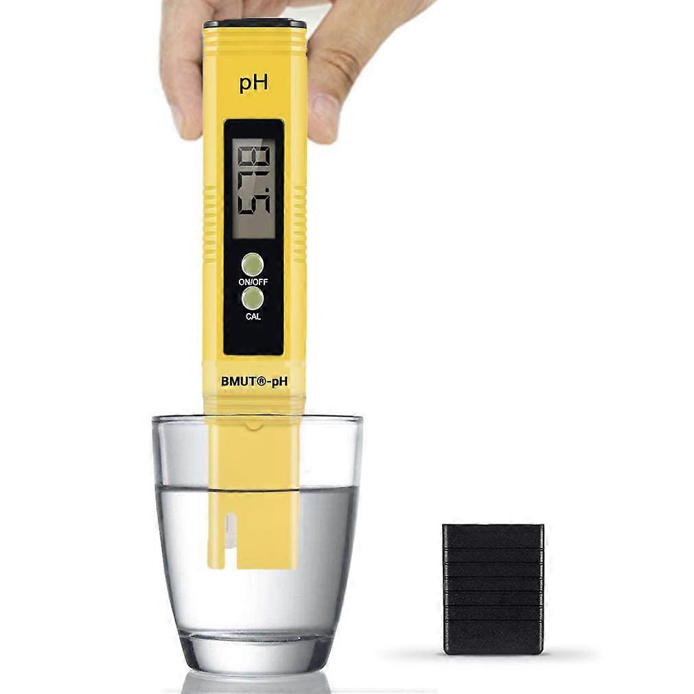 pH meter for water, aquarium, pond, pool digital, 0.00-14.00 pH meter meter, high resolution of 0.01 with buff