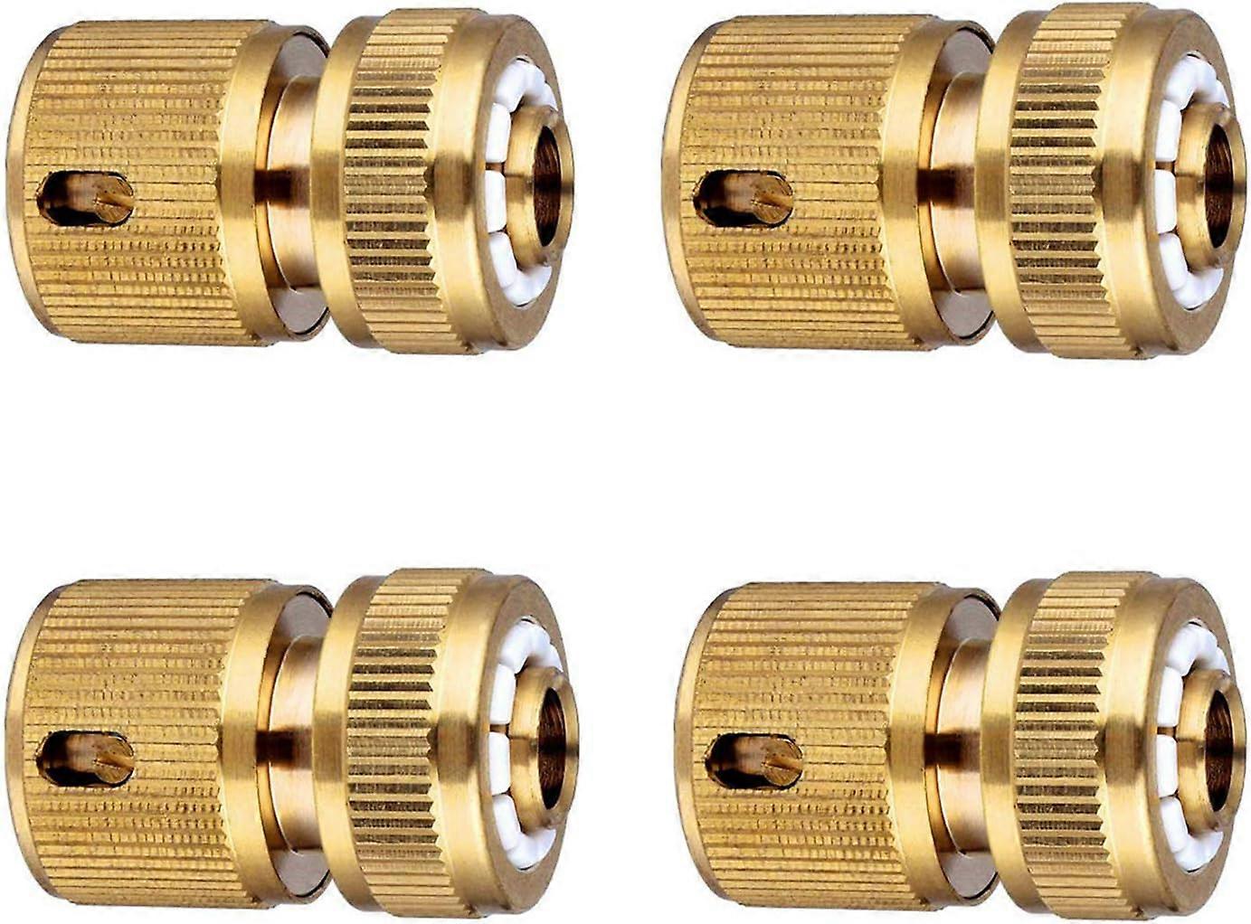 Brass Hose Quick Hose Connectors, 13 mm (1/2'') and 15 mm (5/8") Hose Connector - Pack of 4