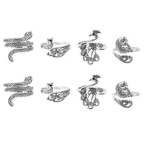 8pcs Vintage Knitting Loop Crochet Ring Knitting Accessories Yarn Knit Ring