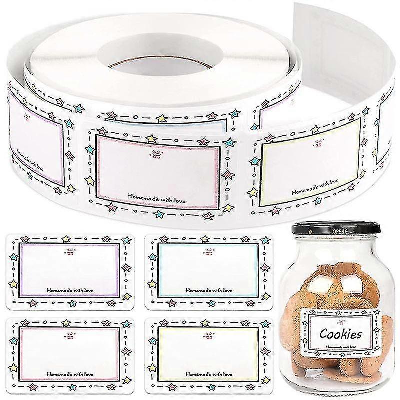 1 Roll/250 Pieces Food Labels Self Adhesive Jam Jar Labels 5x3cm Container Labels