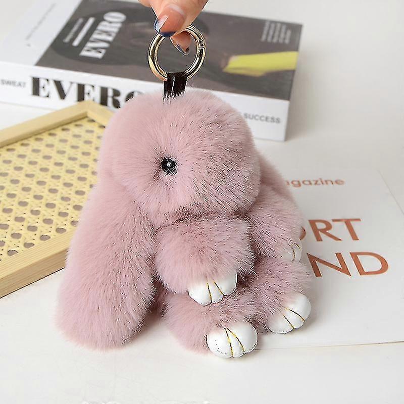 Rabbit Keychain Fluffy Pom Pom Bunny Keyring Soft Cute Fashion