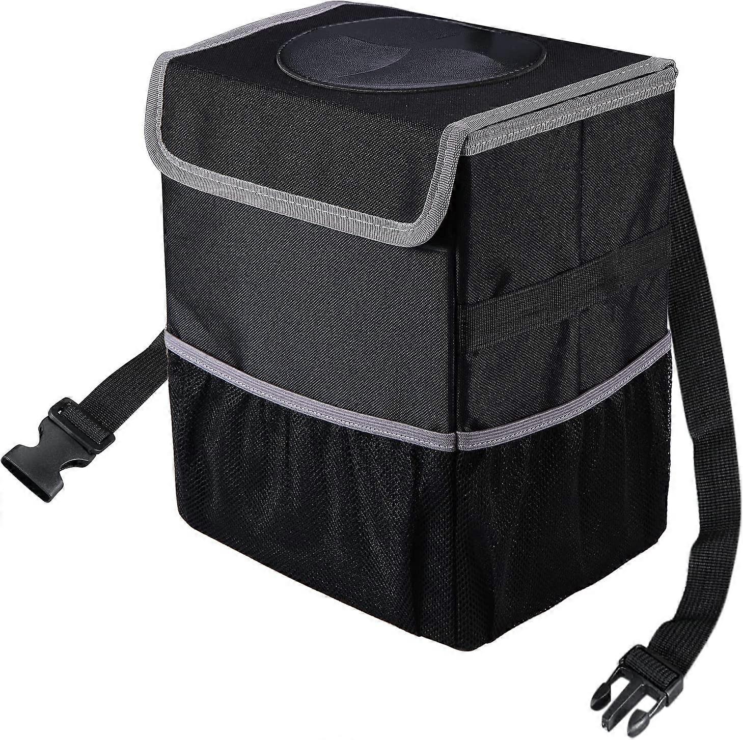 Car Trash Can Leakproof Trash Can Foldable Hanging Garbage Bag With Lid